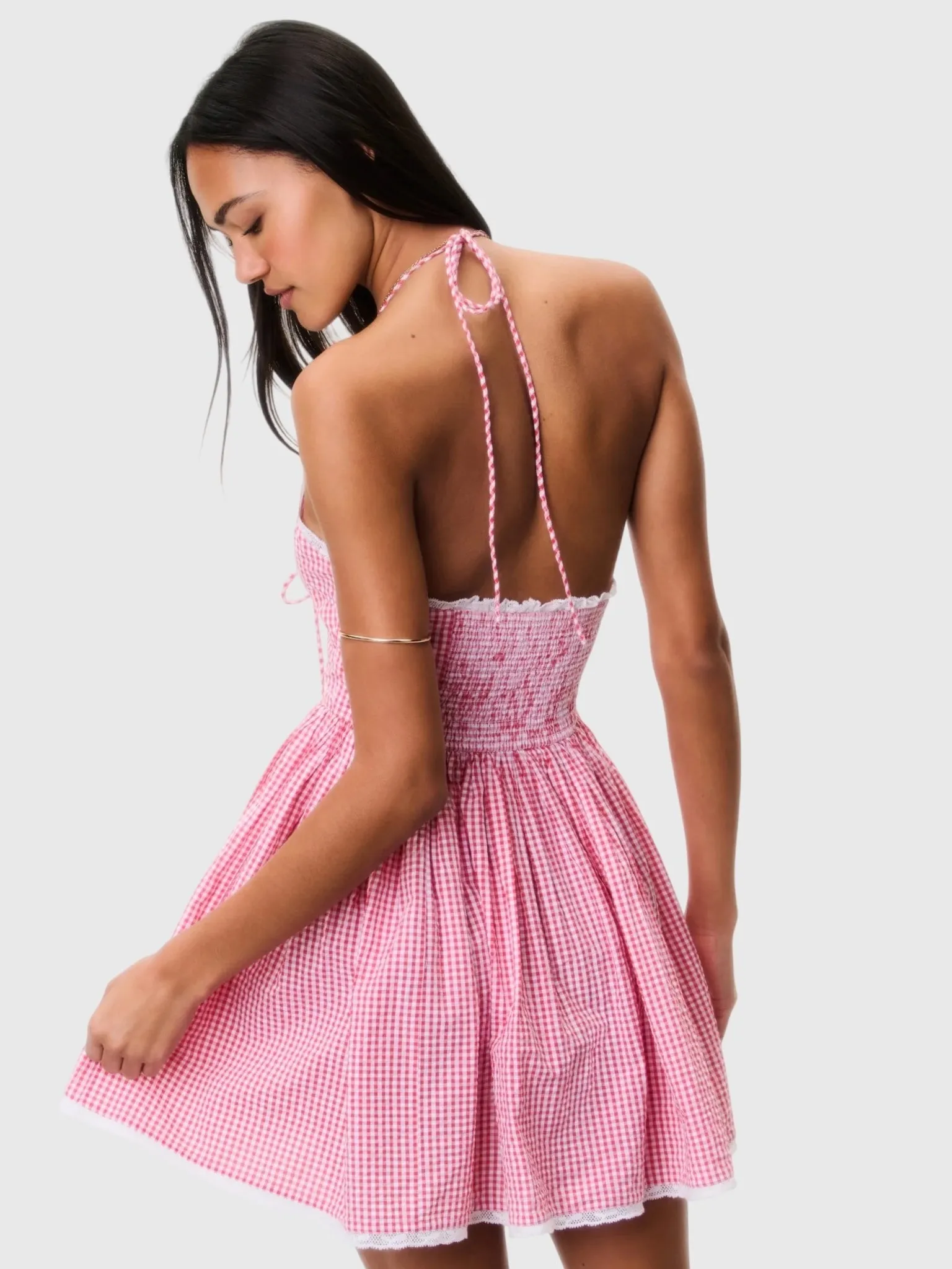 LoveShackFancy Women's Khloe Cotton Gingham Mini Dress sold by Saint Bernard product image thumbnail 2