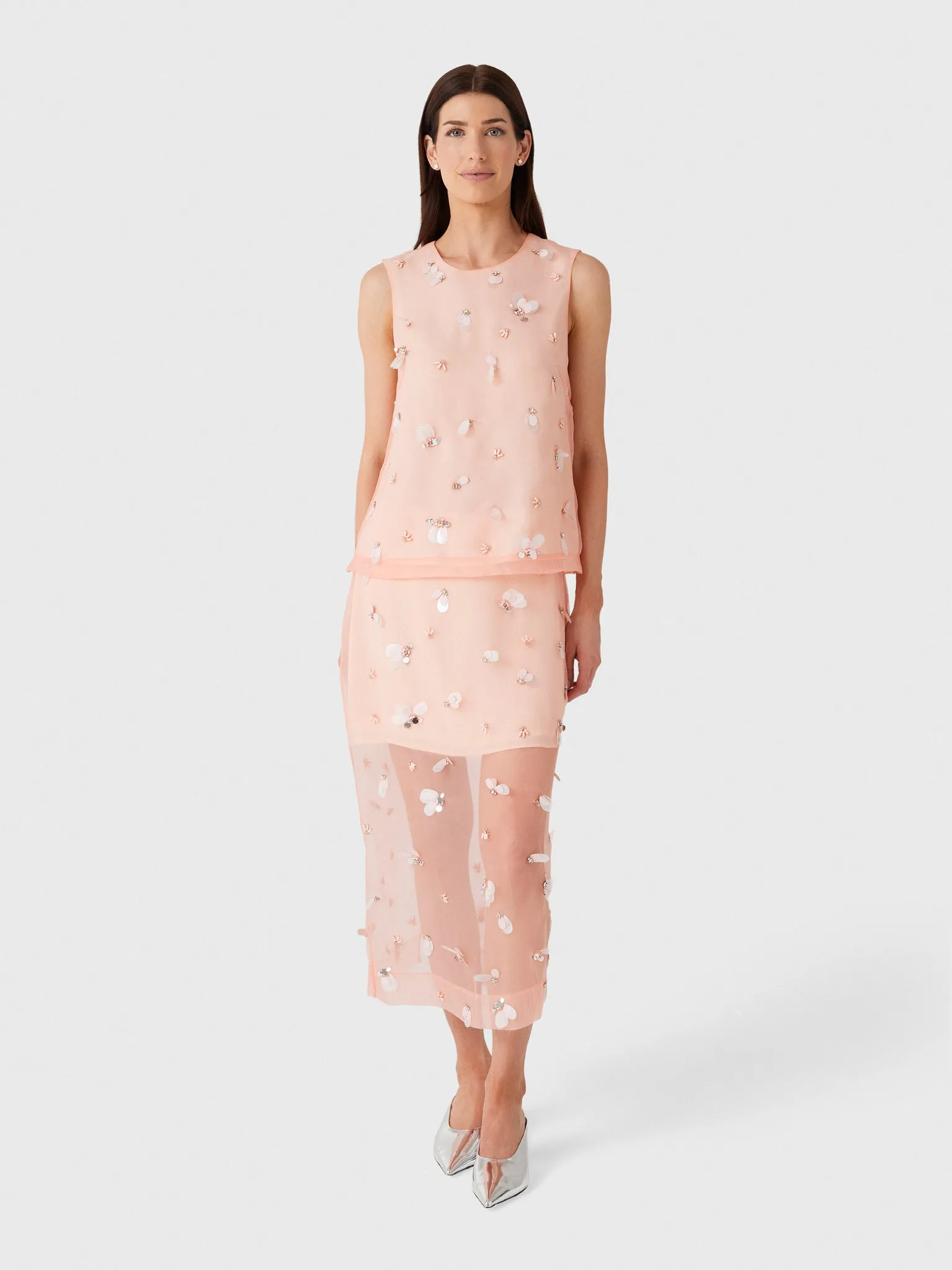 Simkhai Women's Delilah Embellished Organza Midi Skirt sold by Saint Bernard product image thumbnail 2