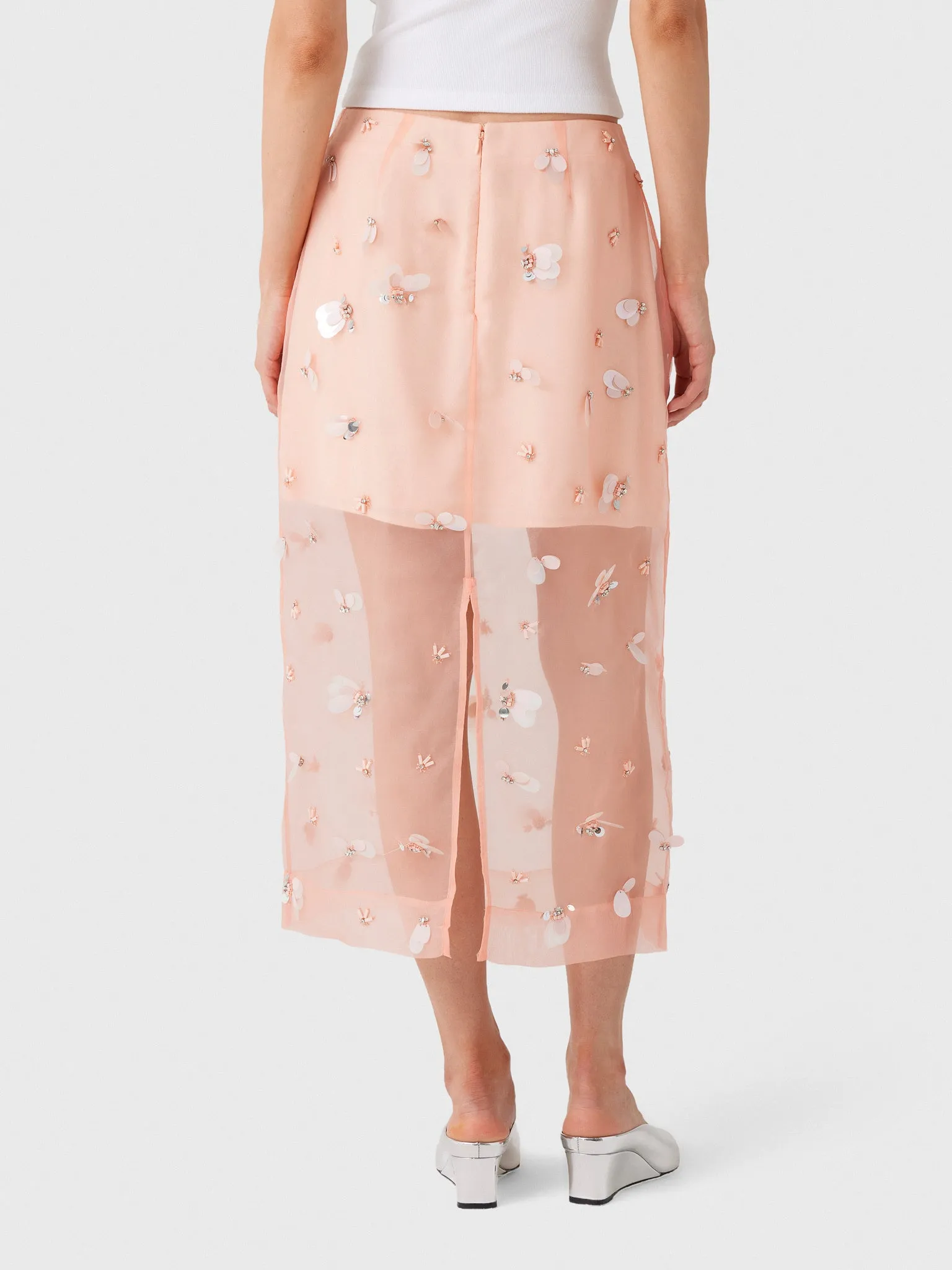 Simkhai Women's Delilah Embellished Organza Midi Skirt sold by Saint Bernard product image thumbnail 4