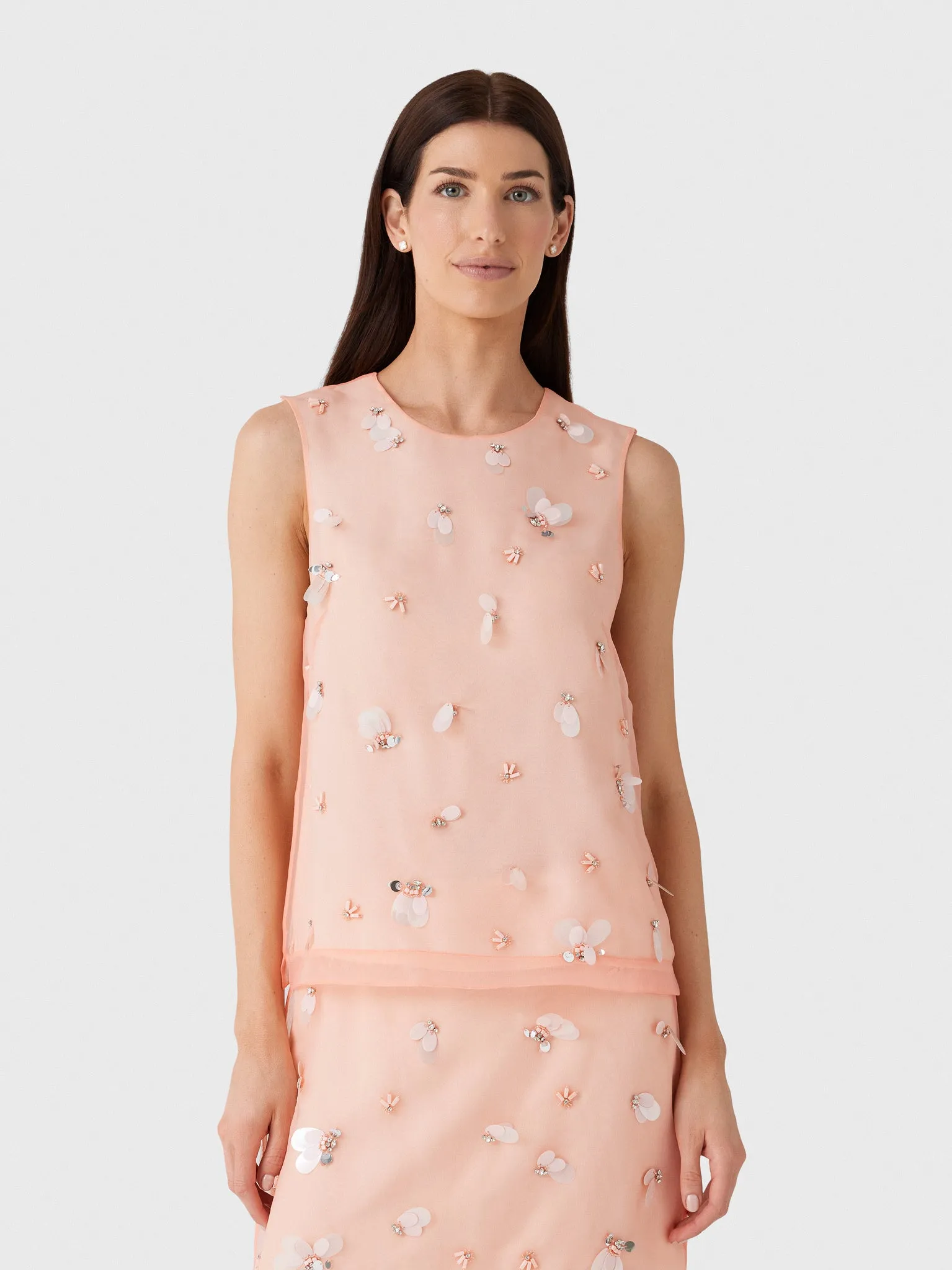 Simkhai Women's Celia Embellished Organza Top sold by Saint Bernard