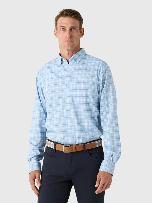 Johnnie-O Men's Basswood Plaid Performance Button-Down Shirt made by Johnnie-O
