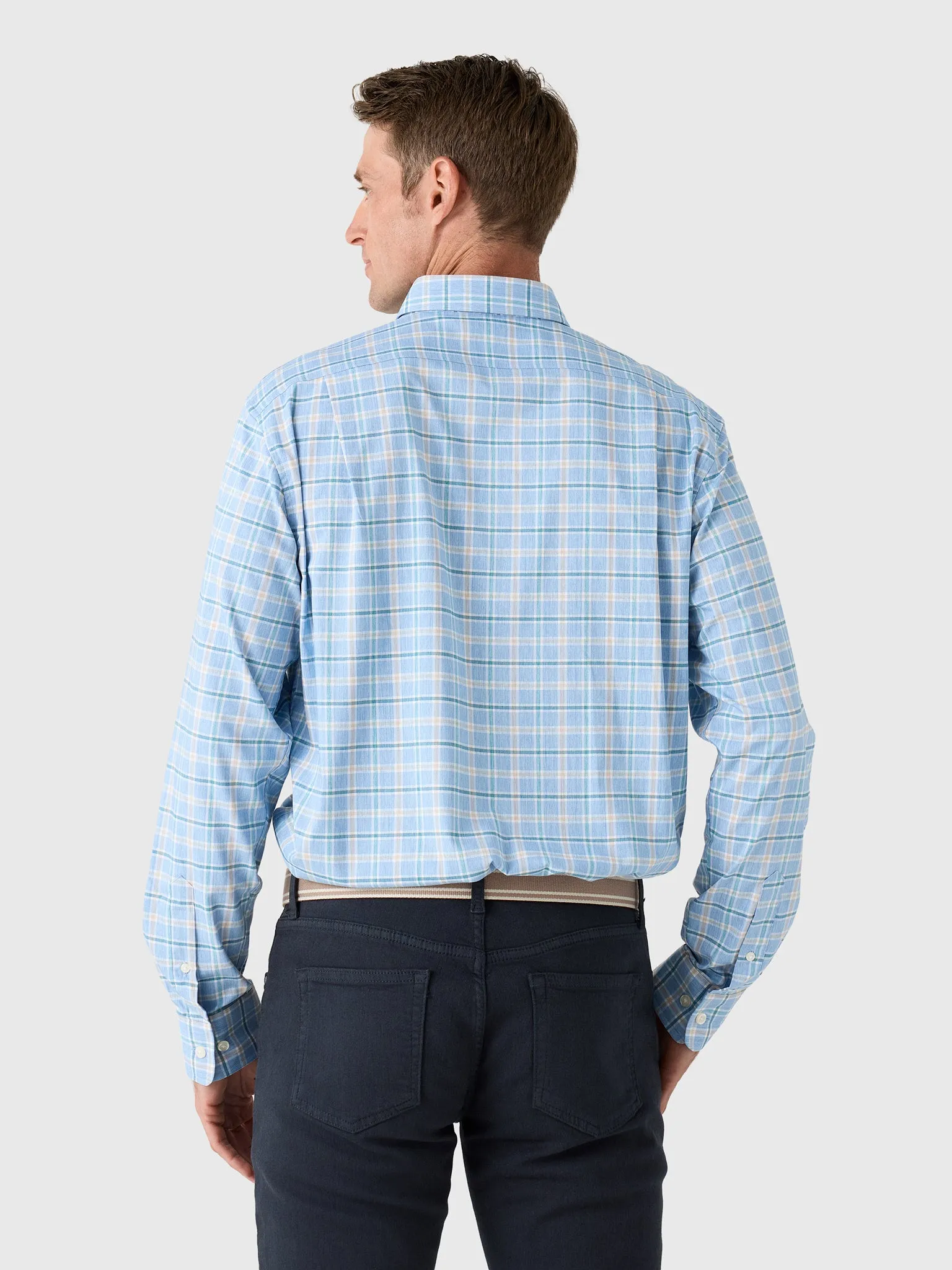 Johnnie-O Men's Basswood Plaid Performance Button-Down Shirt sold by Saint Bernard product image thumbnail 4