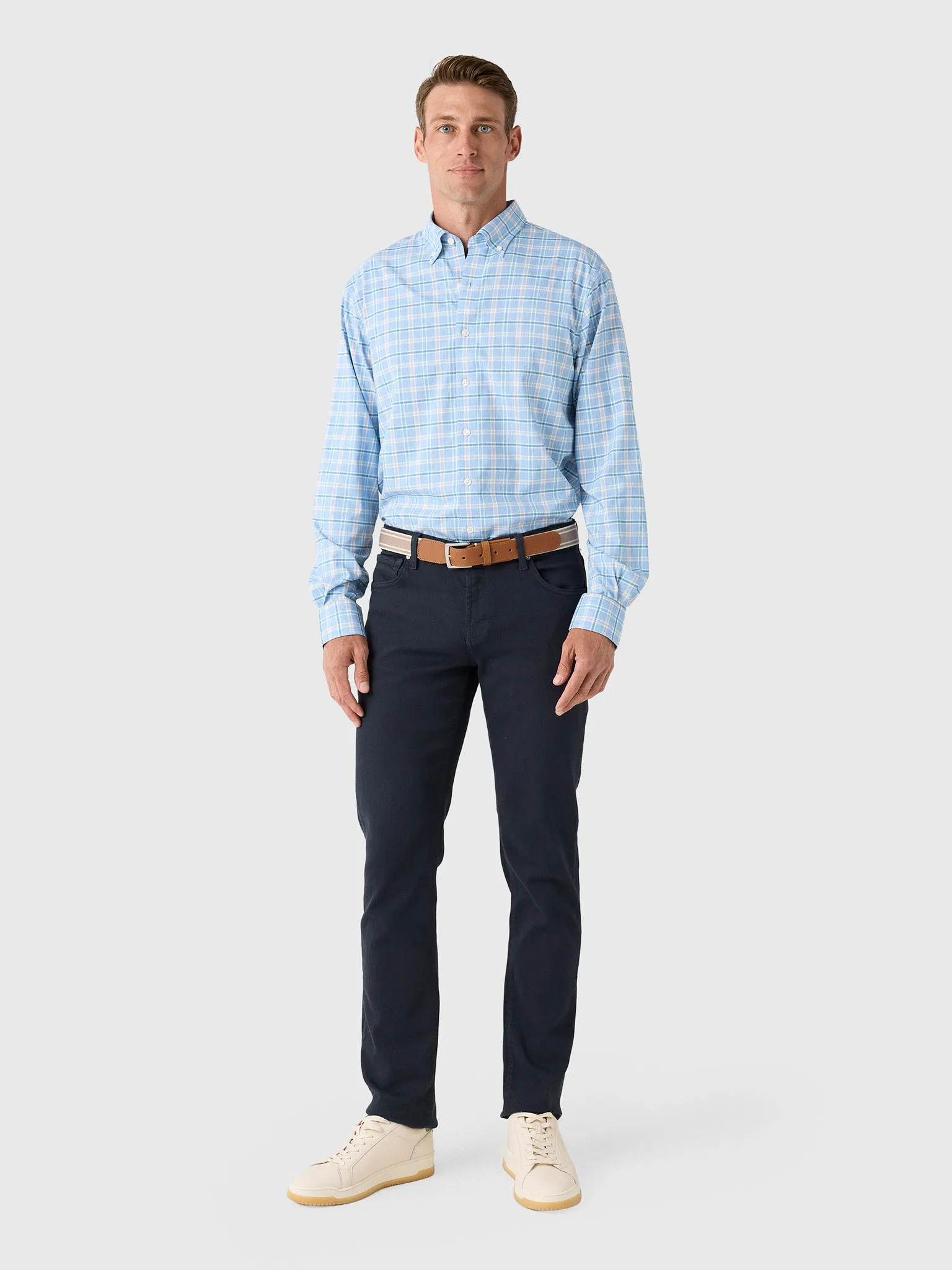 Johnnie-O Men's Basswood Plaid Performance Button-Down Shirt sold by Saint Bernard product image thumbnail 2
