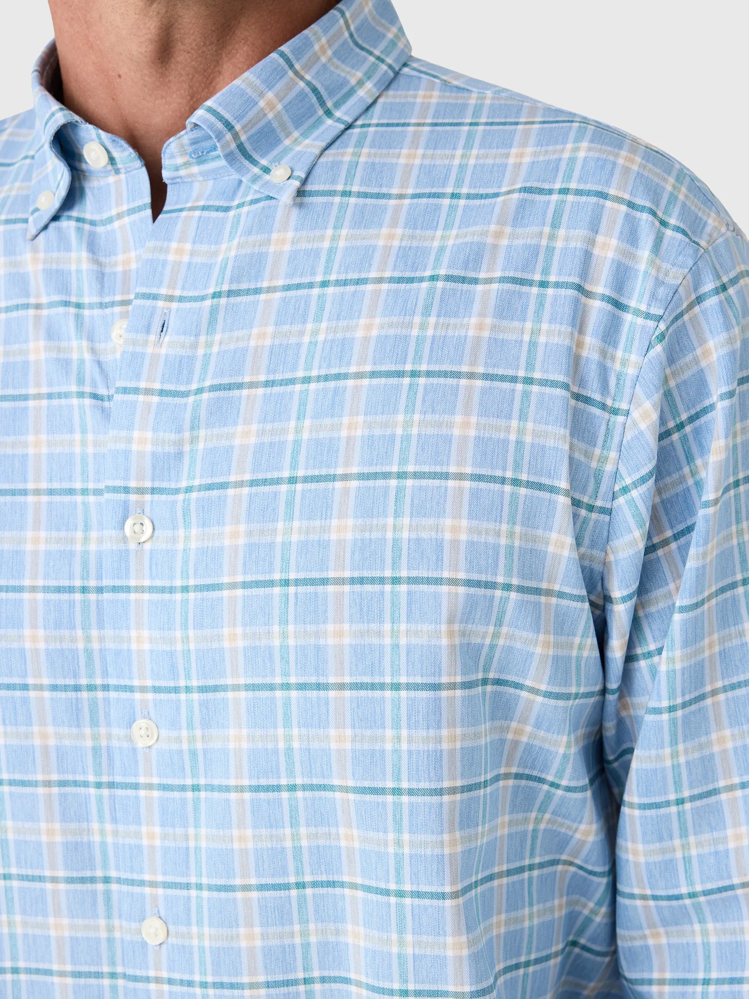 Johnnie-O Men's Basswood Plaid Performance Button-Down Shirt sold by Saint Bernard product image thumbnail 5