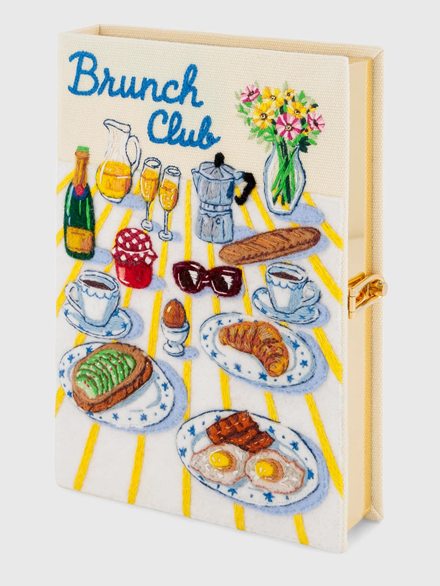 Olympia Le-Tan Brunch Club Book Clutch sold by Saint Bernard