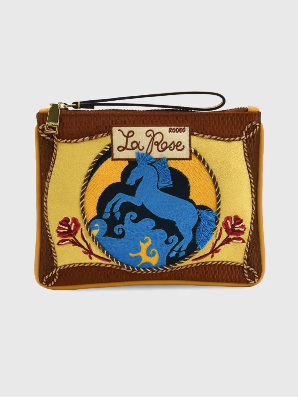 Alemais Ace Horse Embroidered Clutch made by Alemais