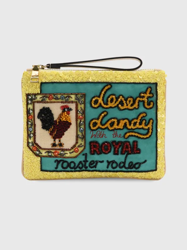 Alemais Ace Rooster Embellished Clutch made by Alemais