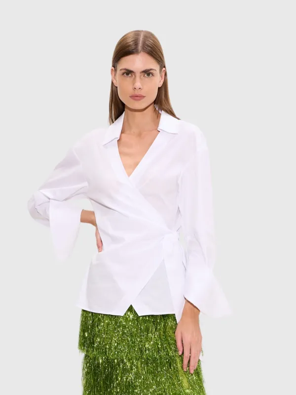 Simon Miller Women's Anya Poplin Wrap Top made by Simon Miller