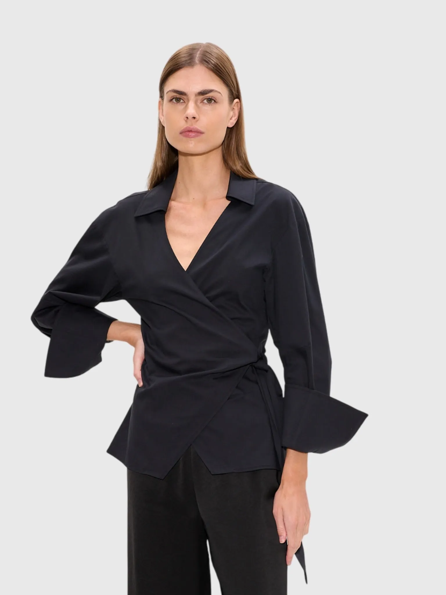 Simon Miller Women's Anya Poplin Wrap Top sold by Saint Bernard product image thumbnail 3