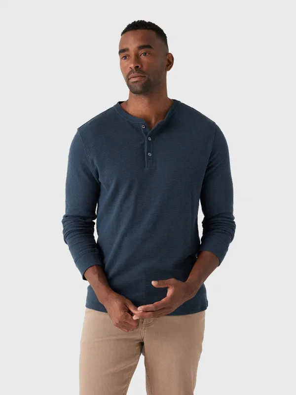 Billy Reid Men's Slub Tuck Henley Shirt made by Billy Reid