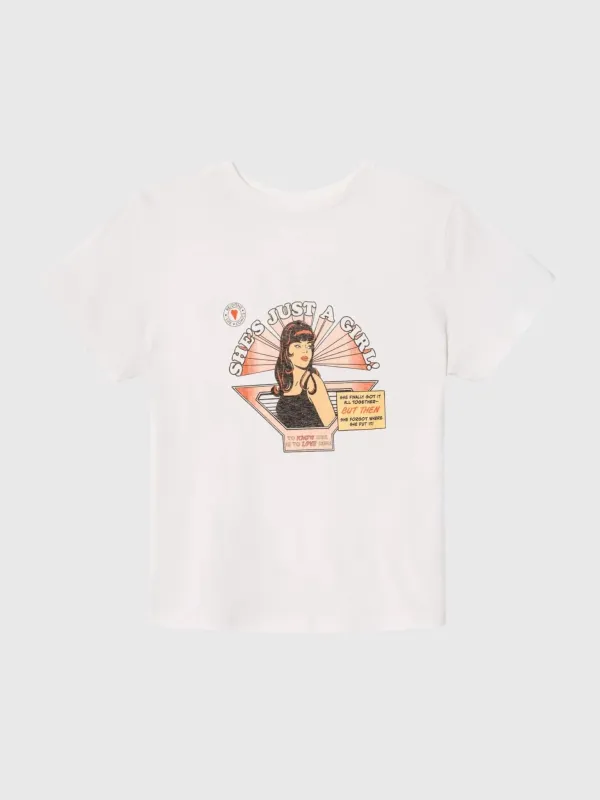 Re/Done Women's Just A Girl Classic Tee made by Re/Done