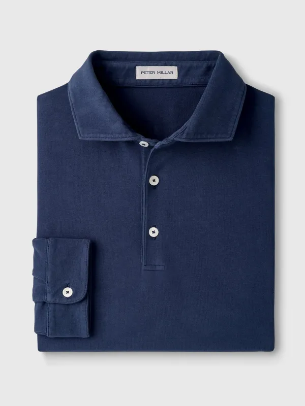 Peter Millar Crown Men's Flex Cotton Long-Sleeve Polo made by Peter Millar