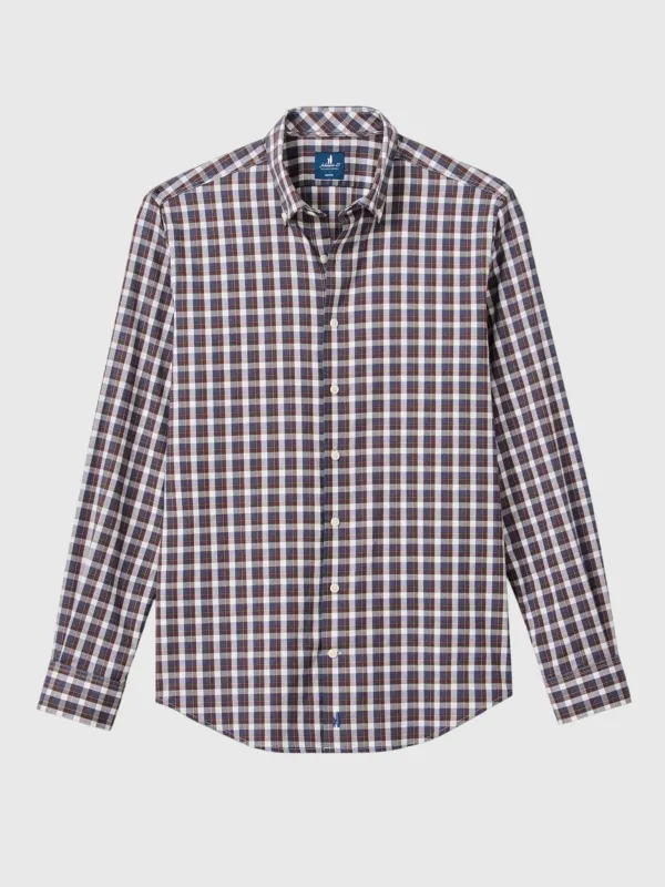 Johnnie-O Men's Oak Bluffs Plaid Natural Performance Button-Down Shirt made by Johnnie-O