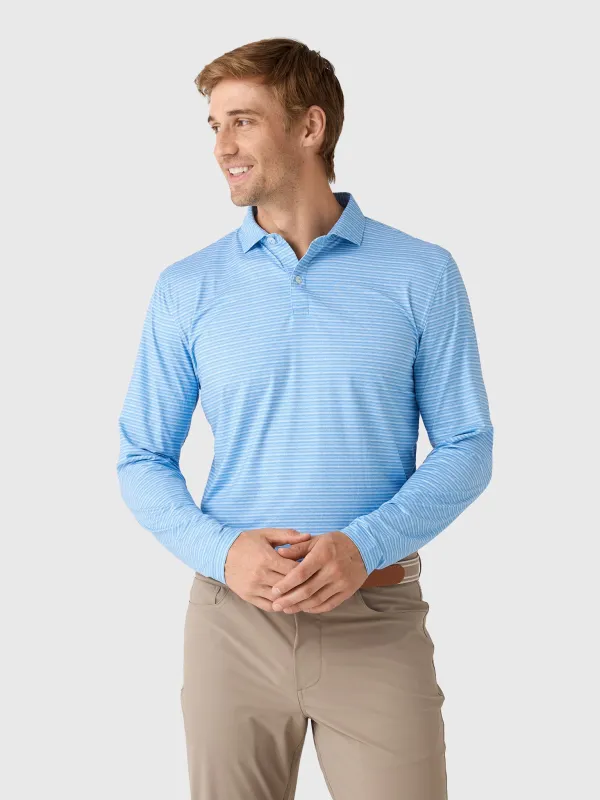 Johnnie-O Men's Printed Track Stripe Featherweight Performance Polo made by Johnnie-O