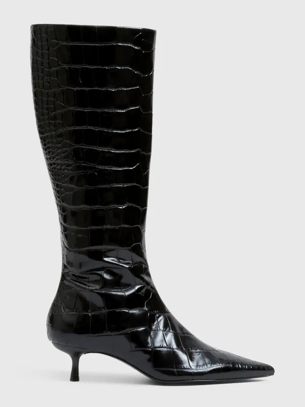 Simkhai Women's Janine Croc-Embossed Leather Knee High Boot made by Simkhai