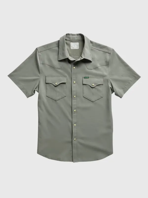 Tecovas Men's Performance Western Short Sleeve Pearl Snap Shirt made by Tecovas