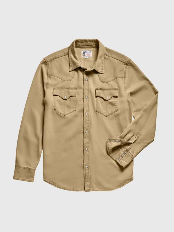 Tecovas Men's Denim Long Sleeve Pearl Snap Shirt made by Tecovas