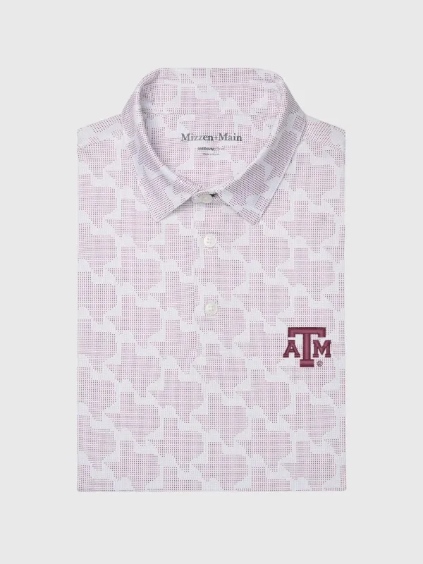 Mizzen+Main Men's Trim Texas A&M Versa Polo made by Mizzen+Main