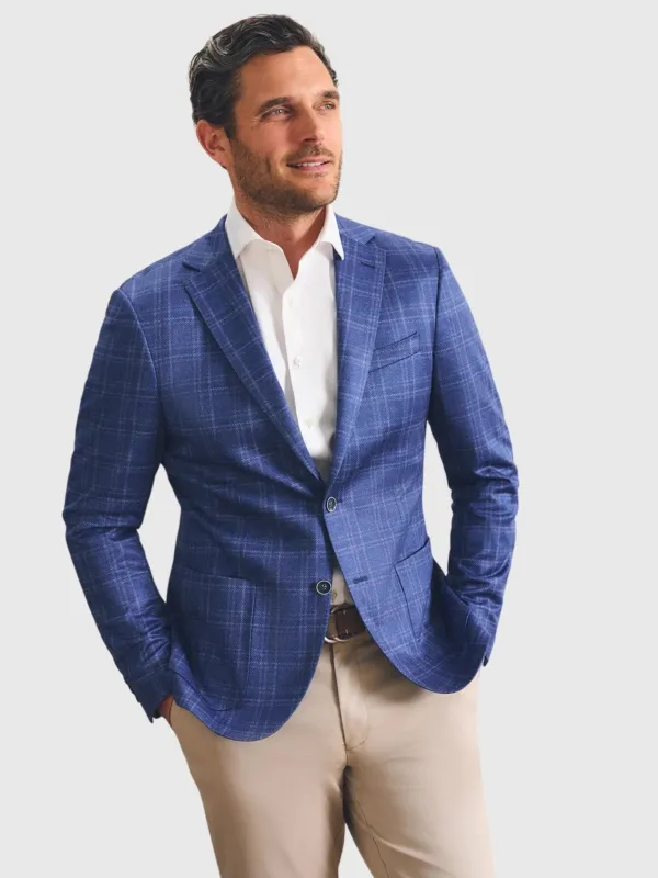 Johnnie-O Men's Donington Plaid Printed Knit Stretch Sport Coat made by Johnnie-O