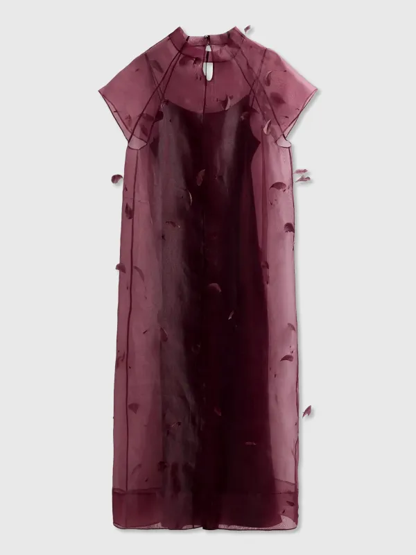 Simkhai Women's Pauline Organza Feather Midi Dress made by Simkhai