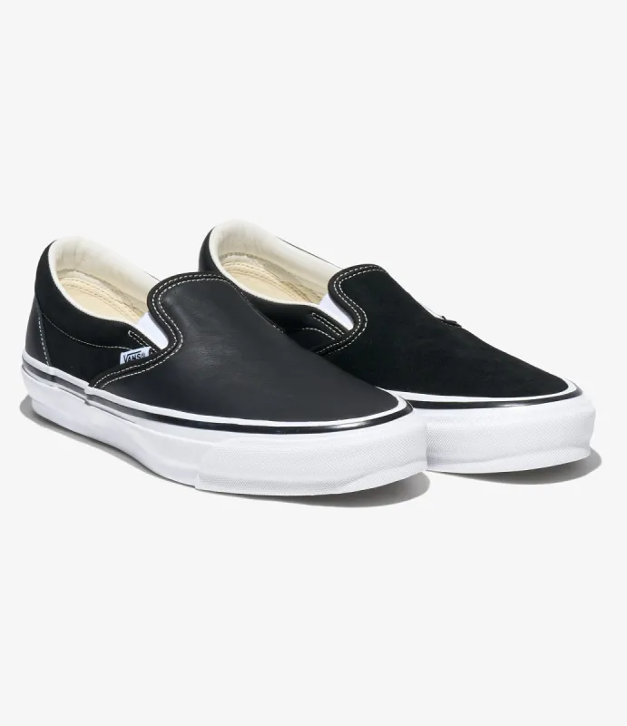 Engineered Garments x Vans - OTW Classic Slip-On 98 - Black Leather made by Engineered Garments