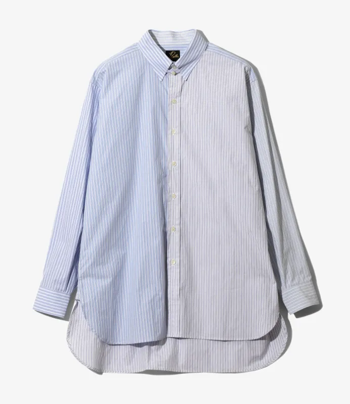 Combo Tab Collar Shirt - Combo - Cotton Typewriter Stripe made by Engineered Garments