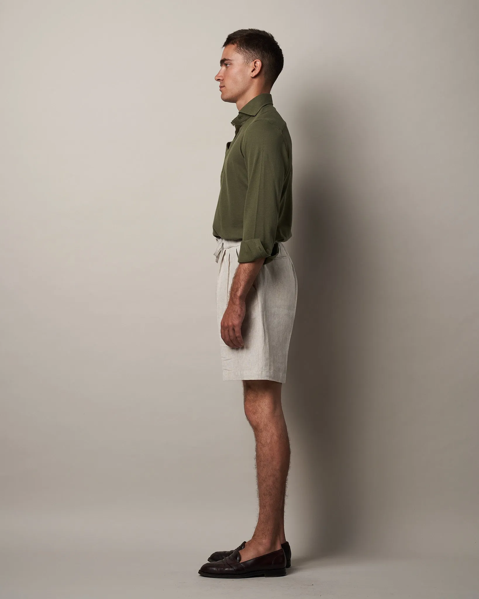 S005 Linen Drawstring Shorts - Stone sold by Informale product image thumbnail 2
