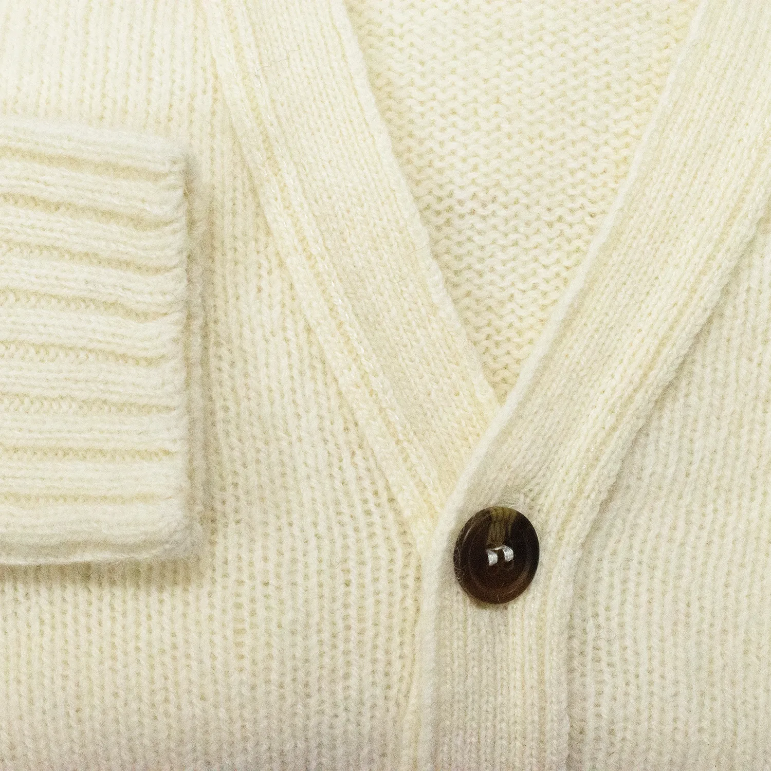 Snow White Scottish Shetland Wool Cardigan sold by Morris and King product image thumbnail 2