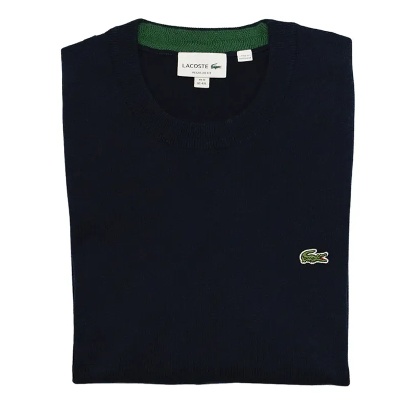 Navy Cotton Crew Neck Sweater sold by Morris and King