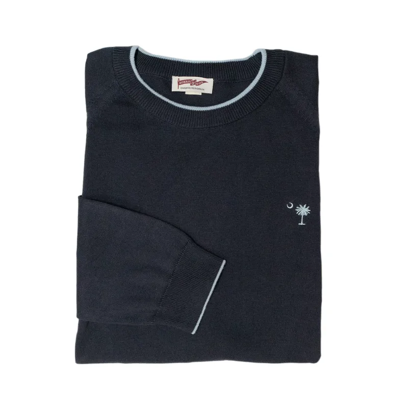 Dark Navy Lightweight Sweater sold by Morris and King