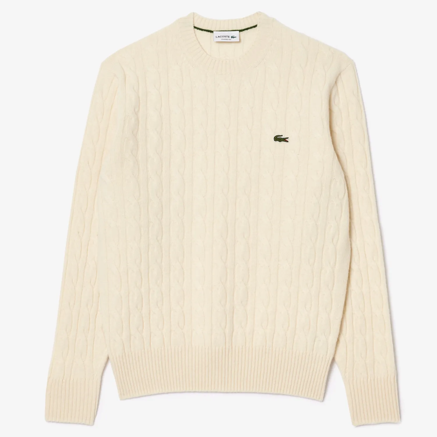 Cream Cable Knit Wool Crew Neck Sweater sold by Morris and King product image thumbnail 2
