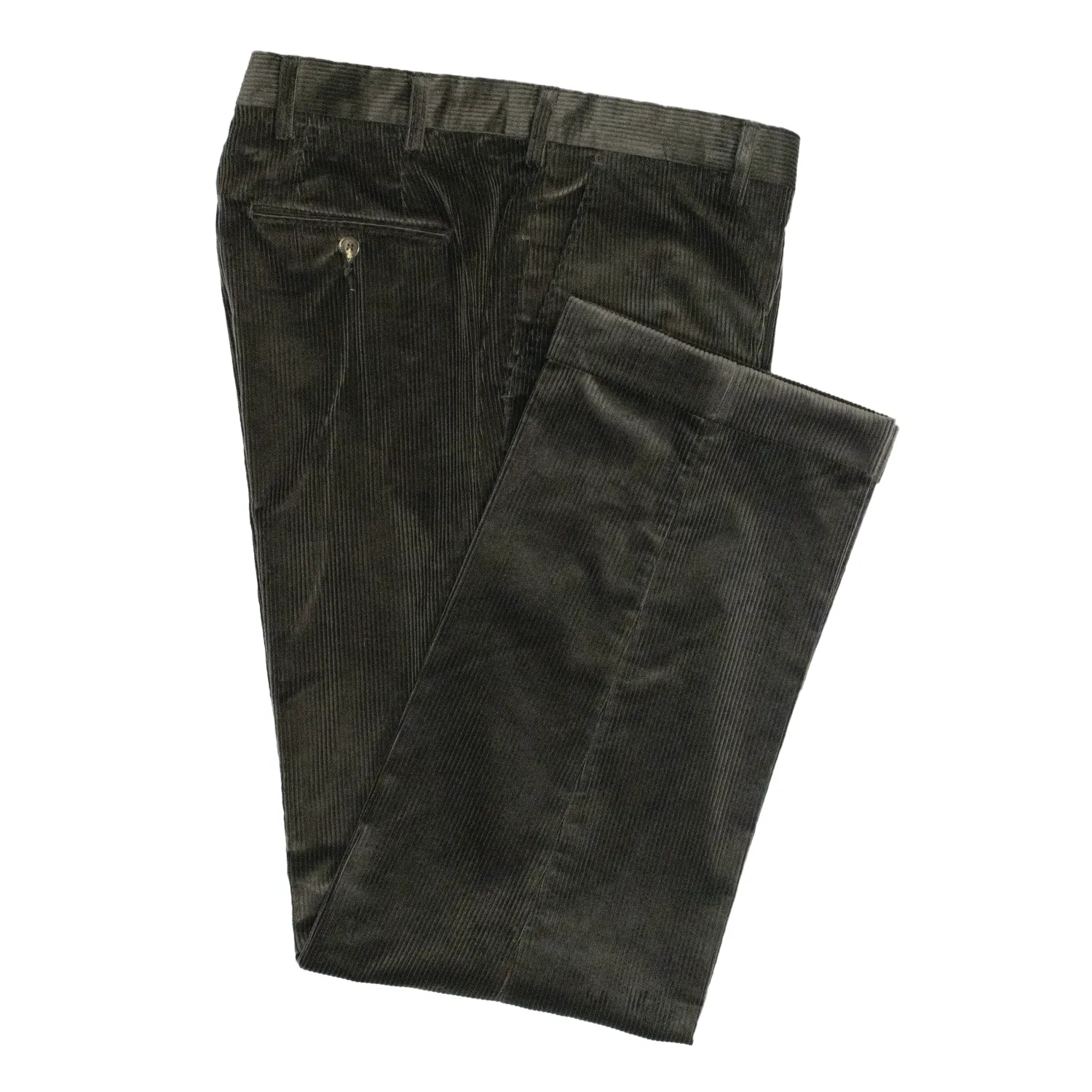 Charcoal Italian Corduroy Trousers - Classic Fit sold by Morris and King