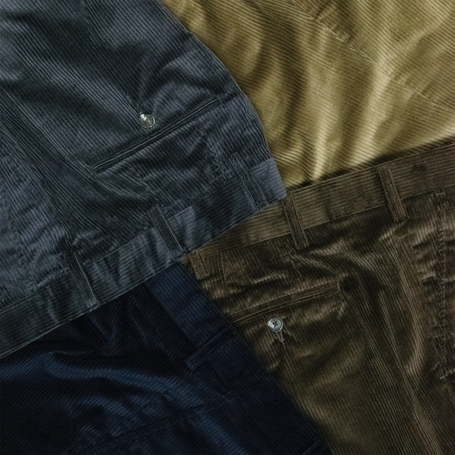 Charcoal Italian Corduroy Trousers - Classic Fit sold by Morris and King product image thumbnail 3