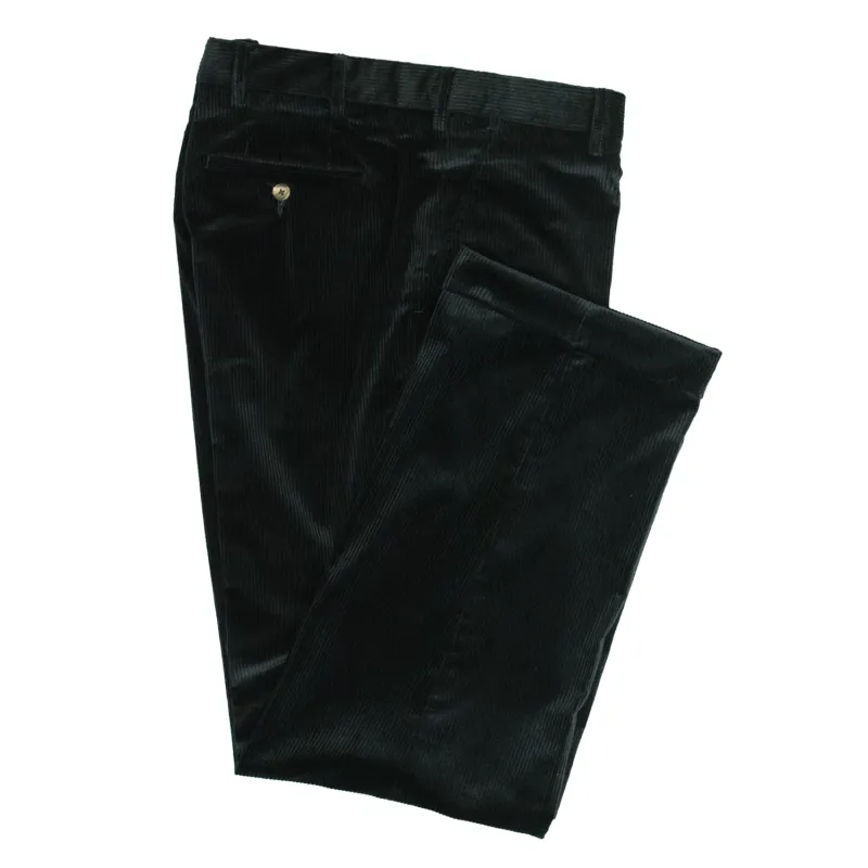 Navy Italian Corduroy Trousers - Classic Fit made by Morris and King