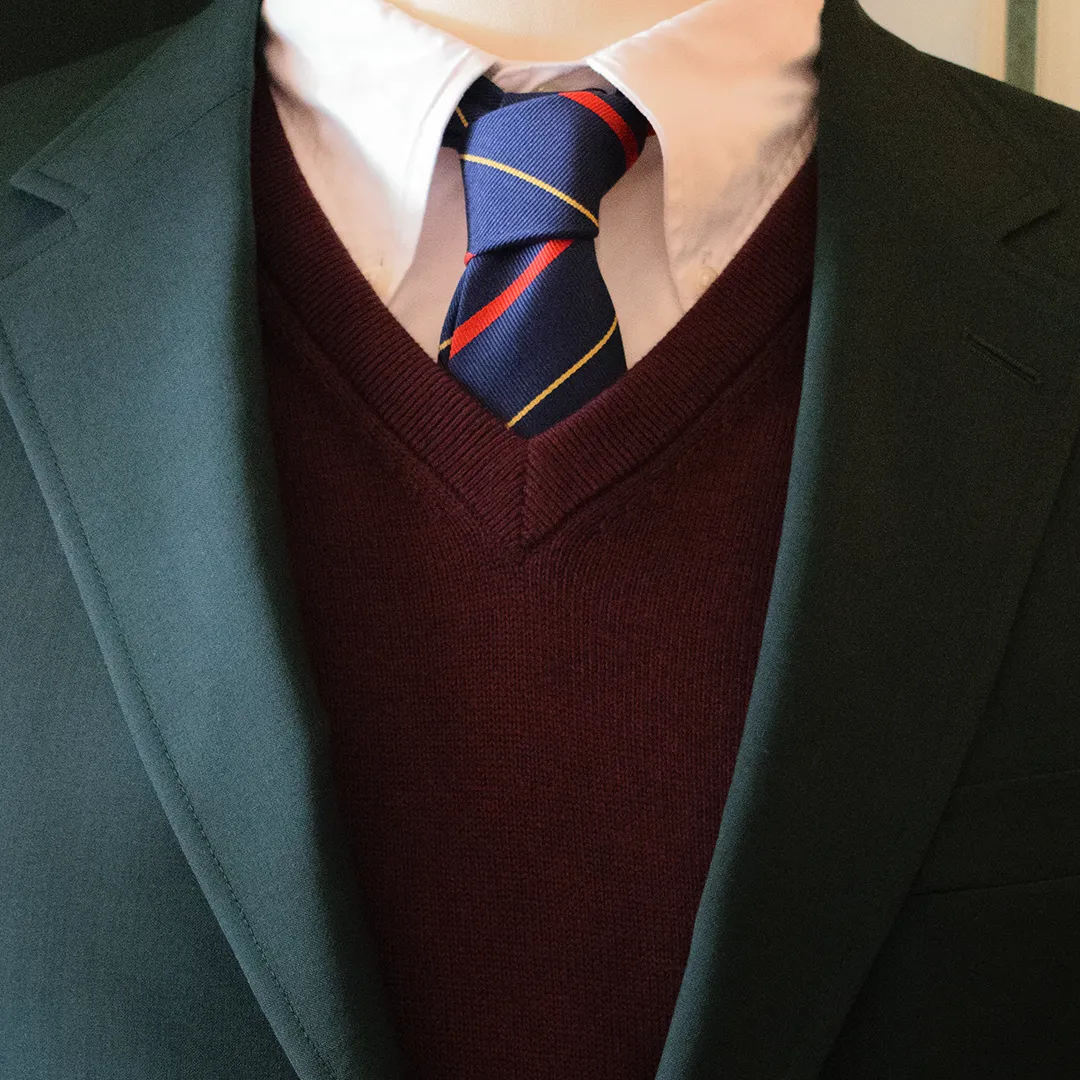 Burgundy V-Neck Sweater sold by Morris and King product image thumbnail 2