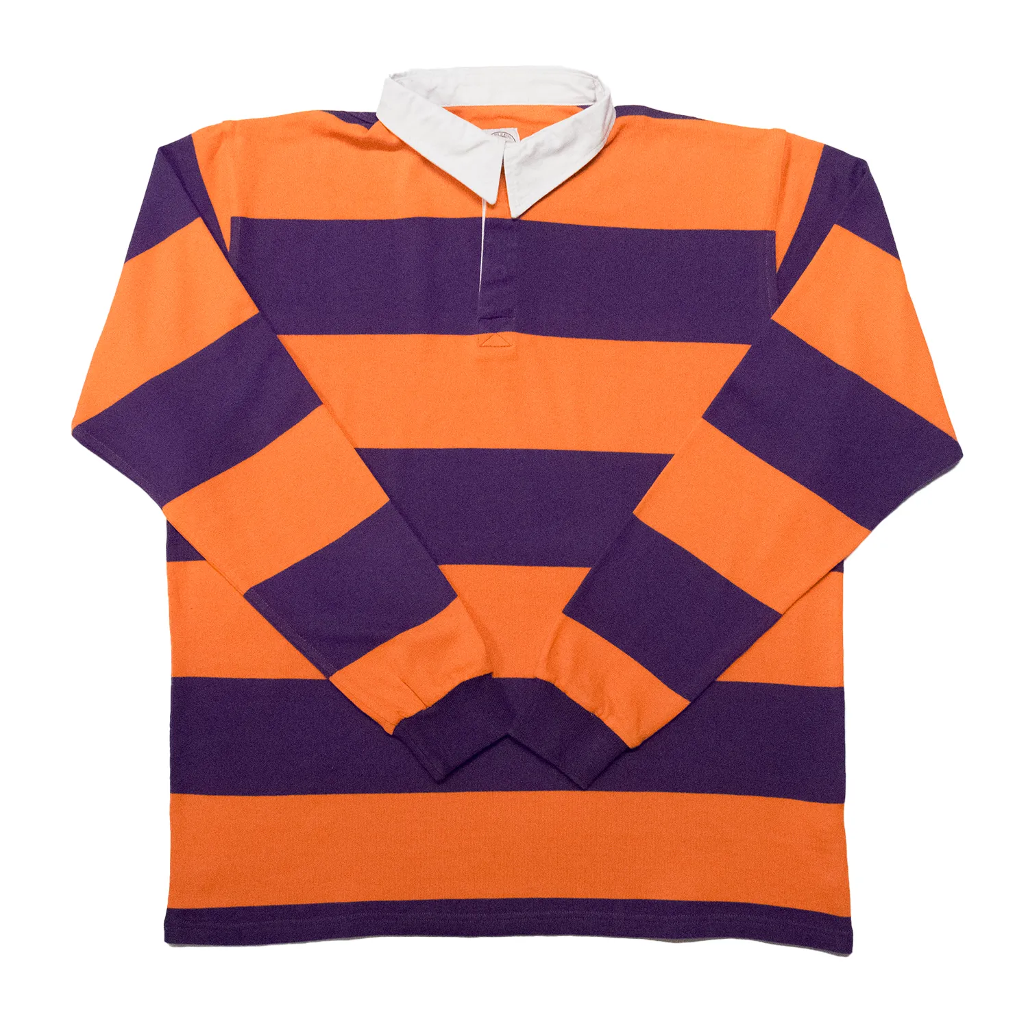 Orange / Purple Collegiate Stripe Rugby Shirt - Regular Fit sold by Morris and King