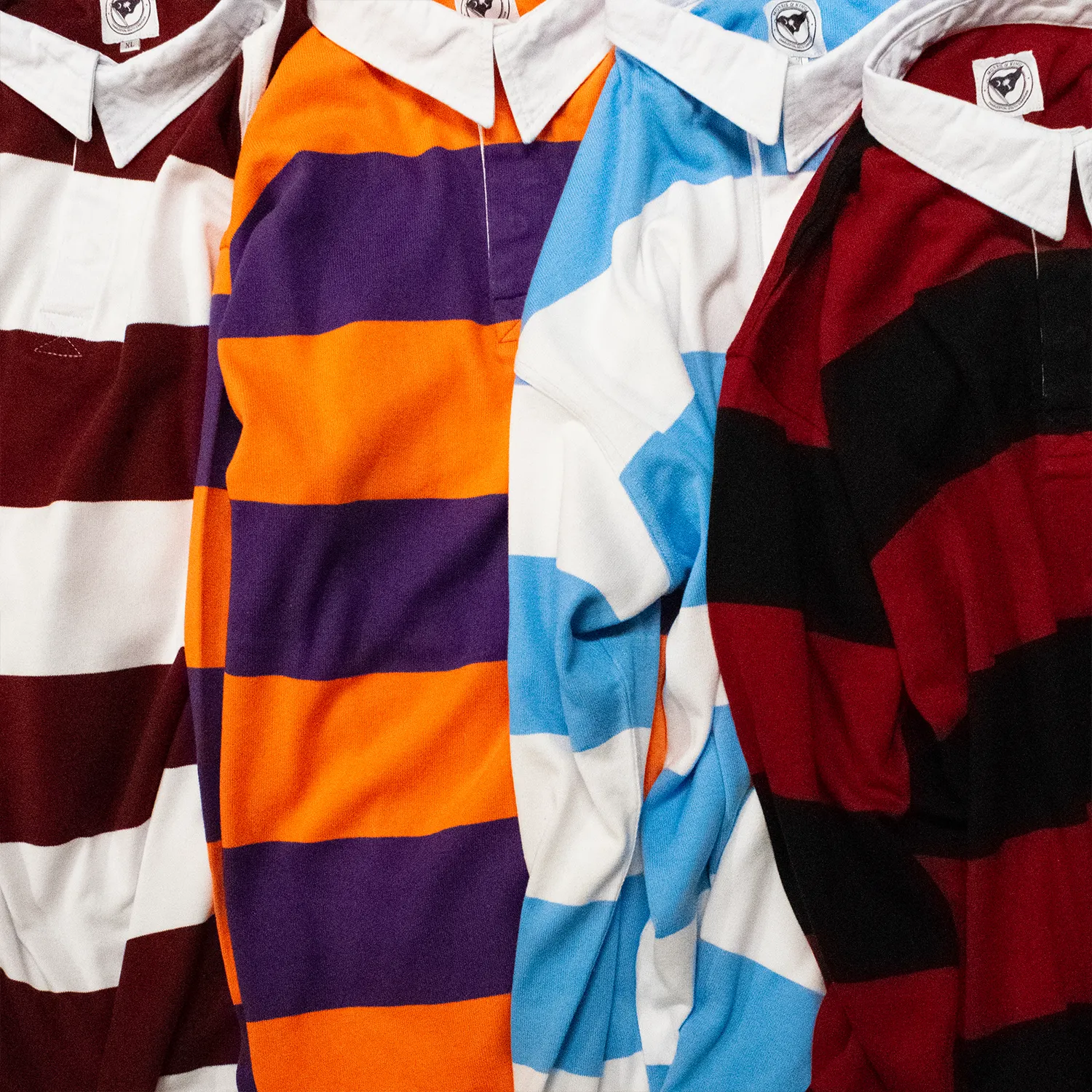 Orange / Purple Collegiate Stripe Rugby Shirt - Regular Fit sold by Morris and King product image thumbnail 2