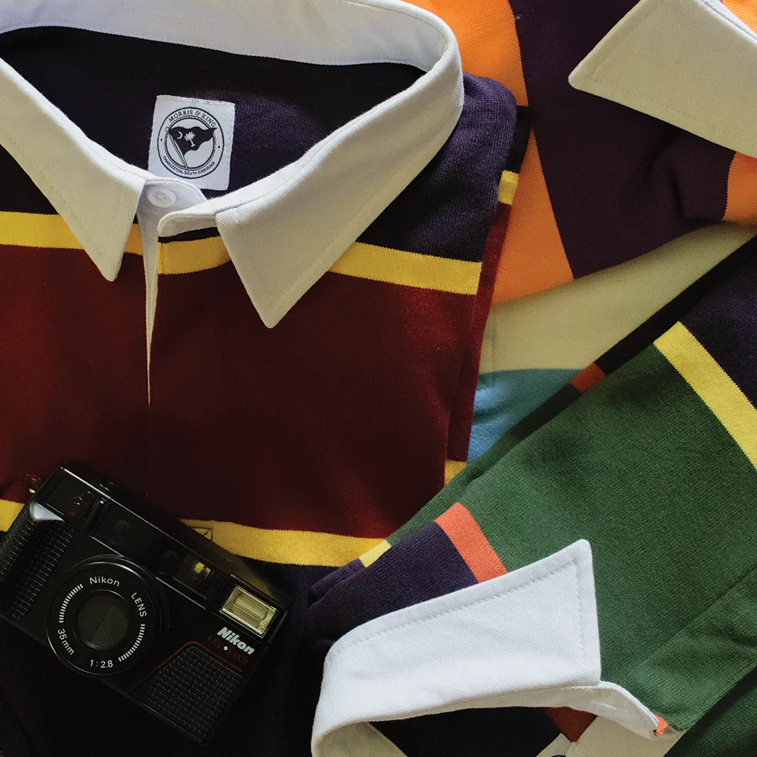 Navy / Red / Gold Stripe Rugby Shirt - Regular Fit sold by Morris and King product image thumbnail 2