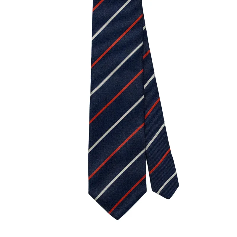 Navy / Red / Silver Regimental Tie - Duke of Cornwallis Light Infantry made by Morris and King