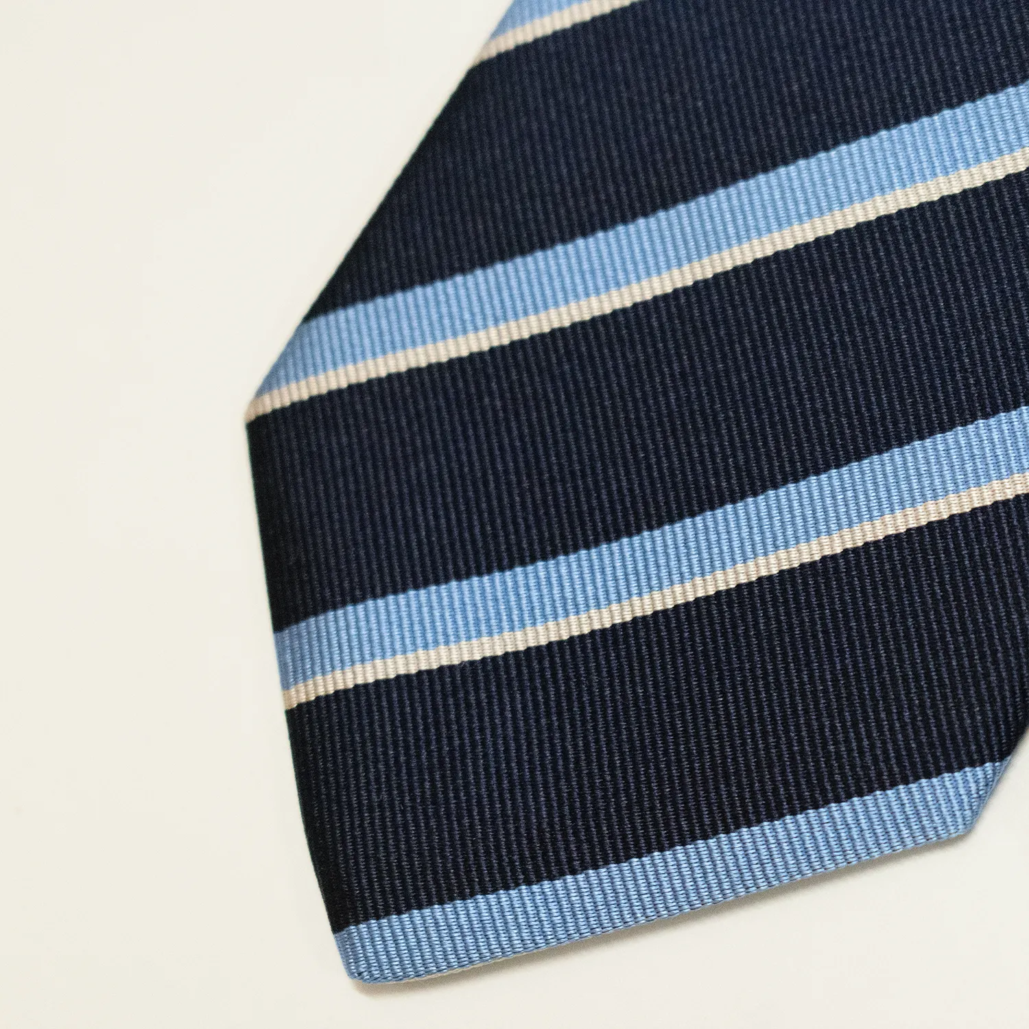 Navy / Blue / Silver Regimental Tie - Old Latymerians sold by Morris and King product image thumbnail 3