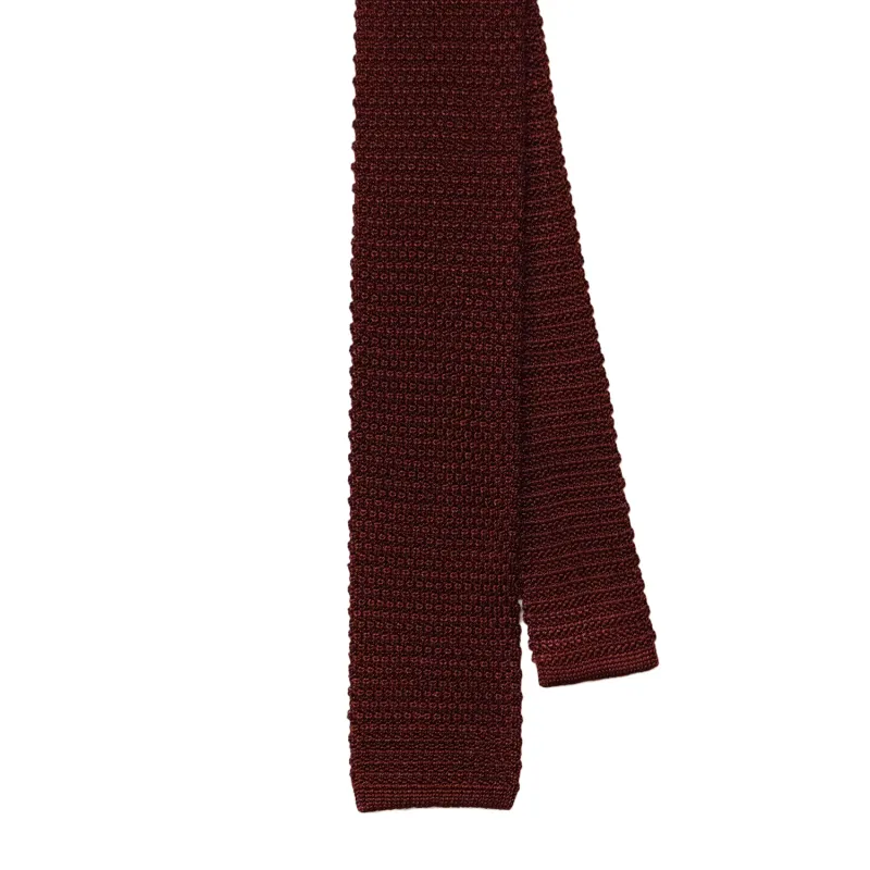 Burgundy Silk Knit Tie made by Morris and King
