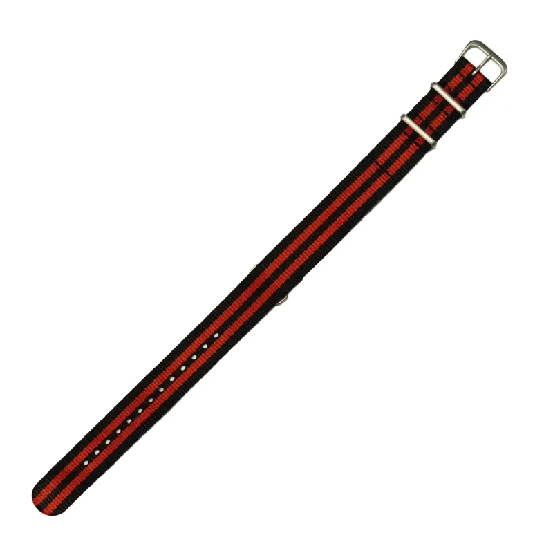 Red Stripe NATO Watch Strap sold by Morris and King