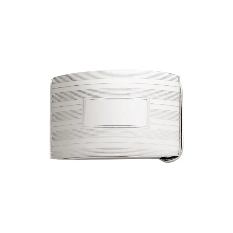 1" Engine Turned Belt Buckle - Sterling Silver sold by Morris and King