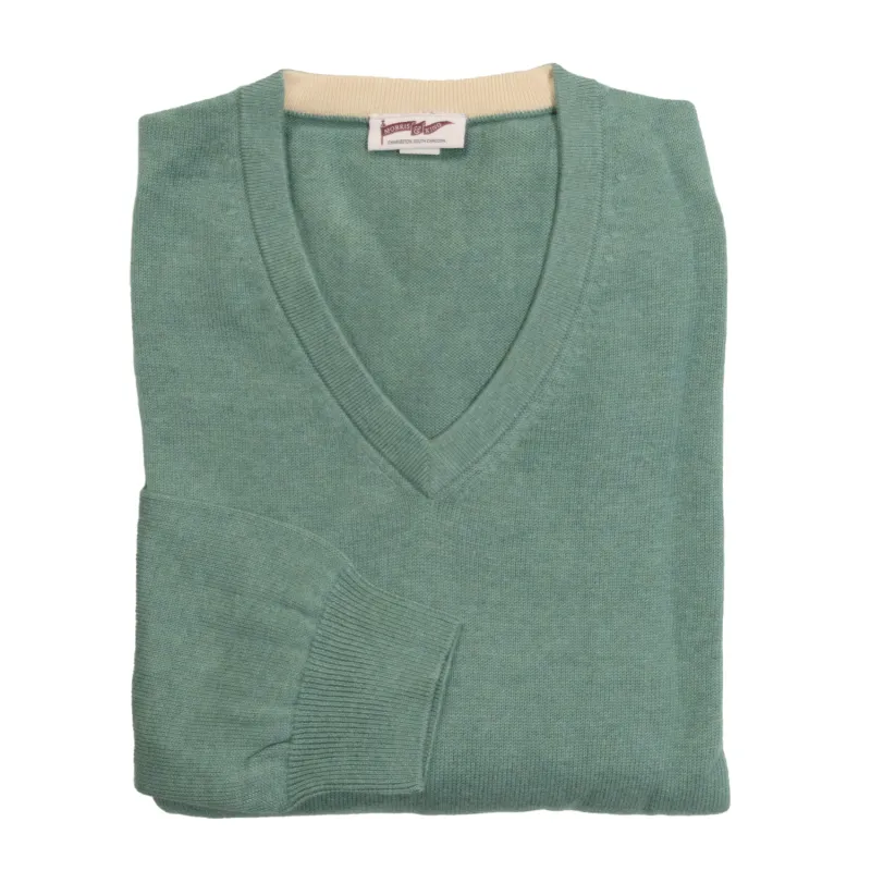 Sea Green V-Neck Sweater sold by Morris and King