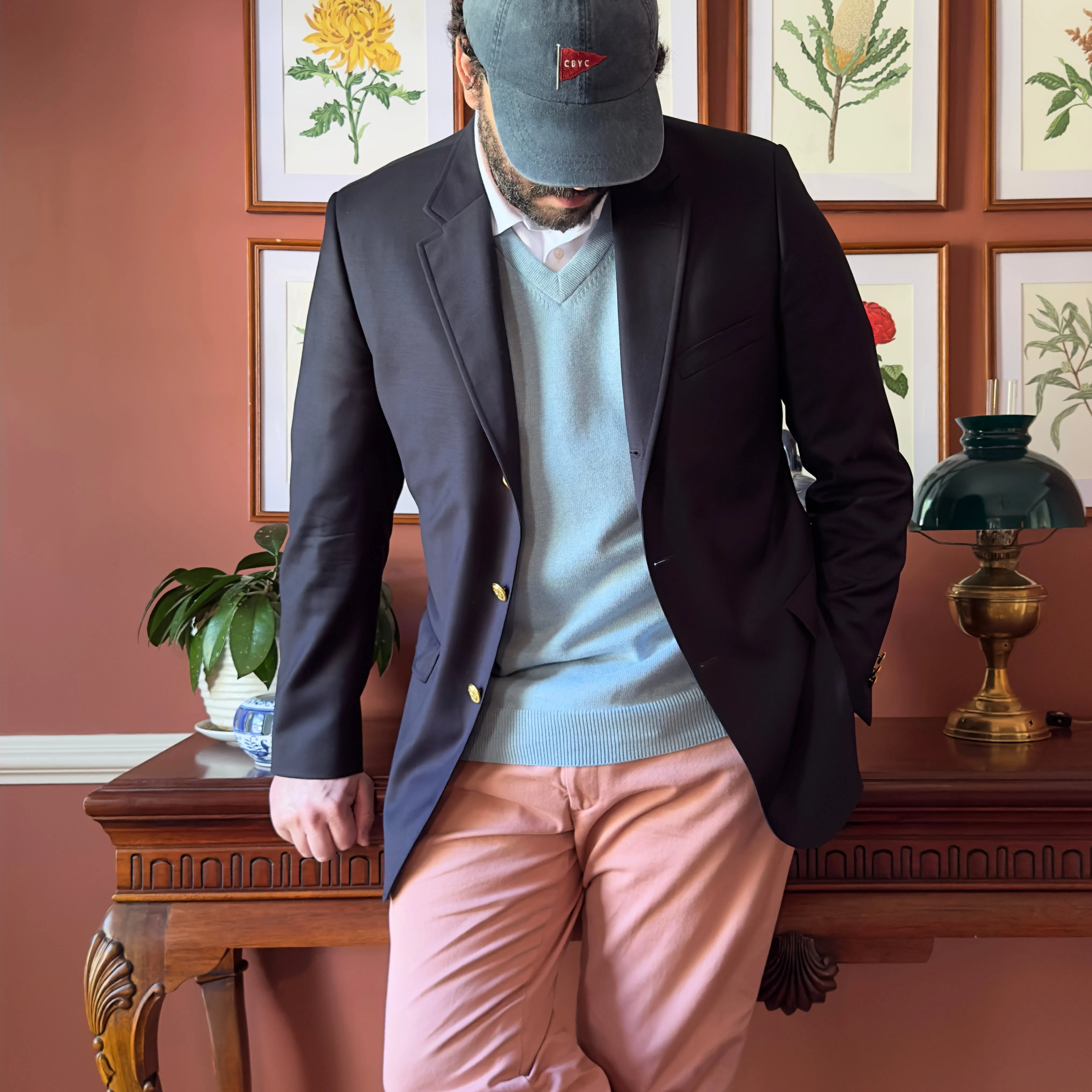 Chambray V-Neck Sweater sold by Morris and King product image thumbnail 4