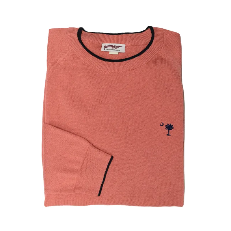 Salmon Lightweight Sweater sold by Morris and King