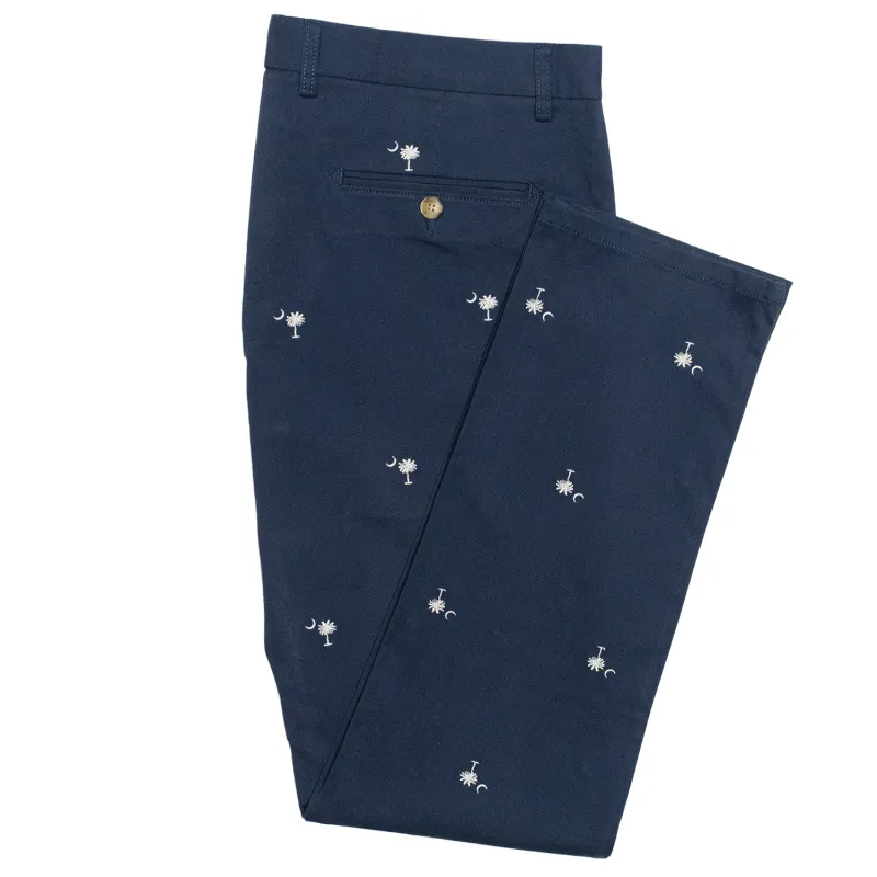 Palmetto & Crescent Motif Twill Pants - Regular Fit sold by Morris and King