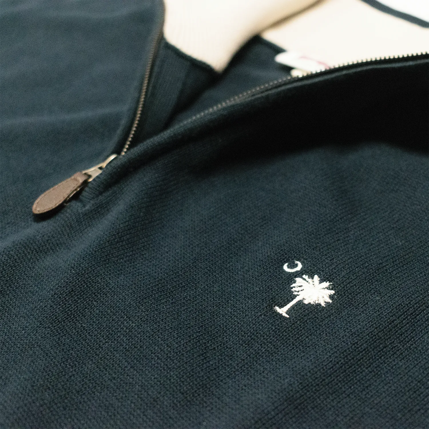 Dark Navy Midweight Quarter Zip Sweater sold by Morris and King product image thumbnail 3