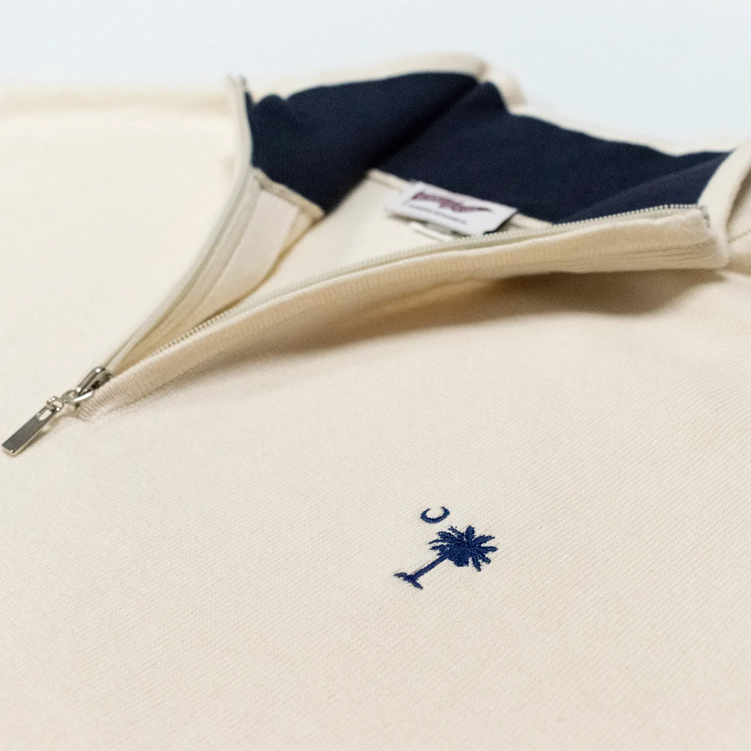 Ecru Lightweight Quarter Zip Sweater sold by Morris and King product image thumbnail 3