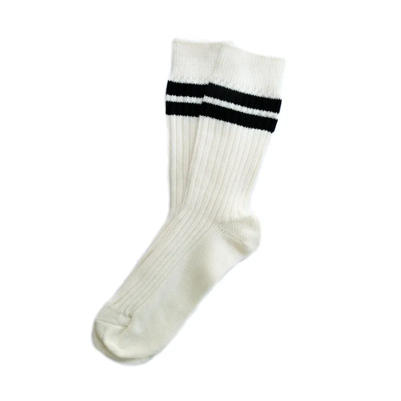 Black / White Stripe Knit Socks sold by Morris and King
